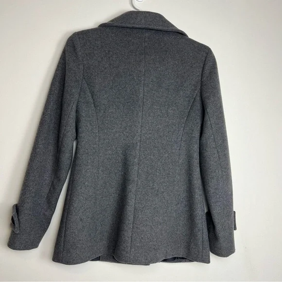 Babaton Howell Virgin Wool & Cashmere Double Breasted Coat - Heather Grey- Small - Picture 2 of 9